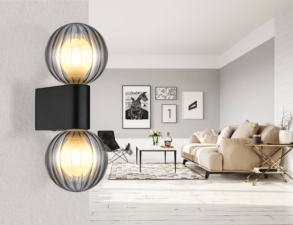 Globo Ander G9 Wandleuchte 2-fach 10W IP44 Schwarz Matt, Aluminium Druckguss Ø10cm 41928-2