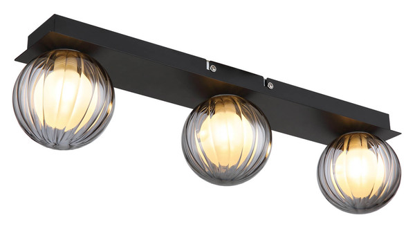 Globo Ander G9 Deckenleuchte 3-fach 10W IP44 Schwarz Matt, Metall Ø10cm 41928-3