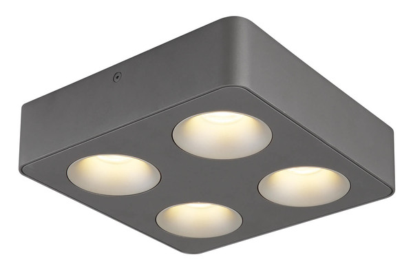 Globo Hangarau LED LED Strahler 20W Warmweiß Grau Dunkel, Aluminium 5,5cm 43100-4