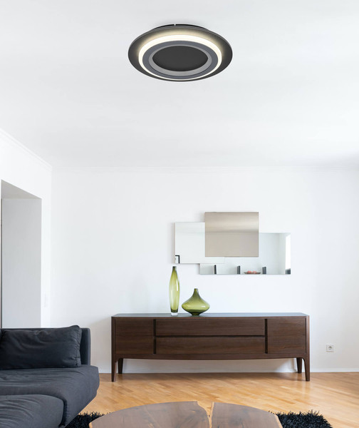 Globo Jayden LED Deckenleuchte 18W CCT Schwarz Matt, Metall Fernbedienung Memoryfunktion Ø34cm 48032-18RGB