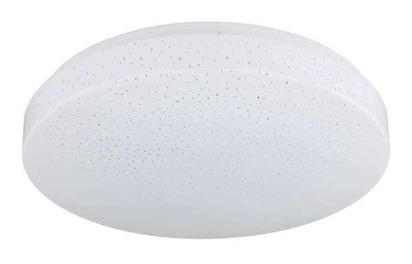 Globo Warata LED Deckenleuchte 12W Warmweiß Weiß Matt, Metall Fernbedienung Nachtlicht Sparkle-Dekor Memoryfunktion Ø33cm 48037RGB