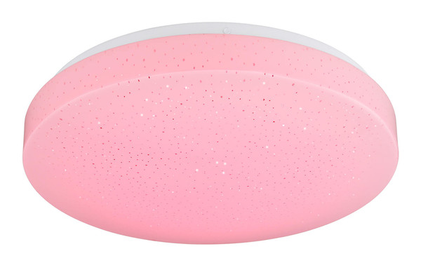 Globo Warata LED Deckenleuchte 12W Warmweiß Weiß Matt, Metall Fernbedienung Nachtlicht Sparkle-Dekor Memoryfunktion Ø33cm 48037RGB