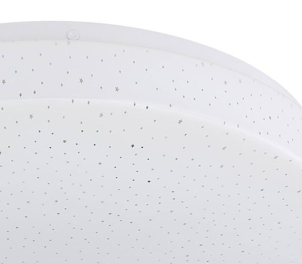 Globo Warata LED Deckenleuchte 12W Warmweiß Weiß Matt, Metall Fernbedienung Nachtlicht Sparkle-Dekor Memoryfunktion Ø33cm 48037RGB