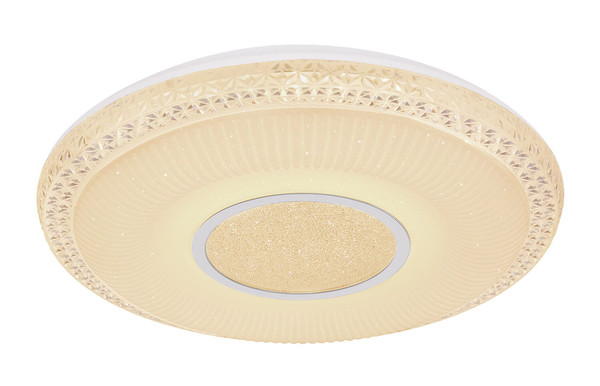 Globo Klemens LED Deckenleuchte 40W CCT Weiß, Metall Fernbedienung Nachtlicht Sparkle-Dekor Memoryfunktion Ø50cm 48411-40RGB