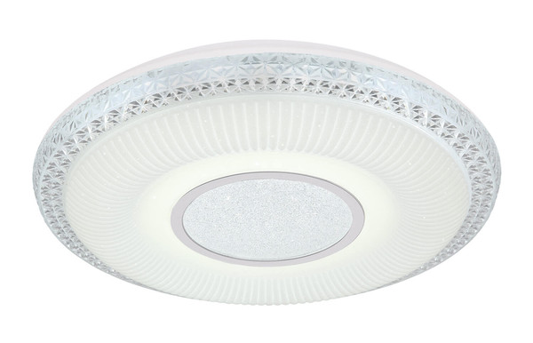 Globo Klemens LED Deckenleuchte 40W CCT Weiß, Metall Fernbedienung Nachtlicht Sparkle-Dekor Memoryfunktion Ø50cm 48411-40RGB