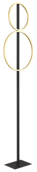Globo Stehleuchte Metall Schwarz Matt, 1Xled LED Stehleuchte 24W Warmweiß Schwarz Matt, Metall 160cm 48461-30RS