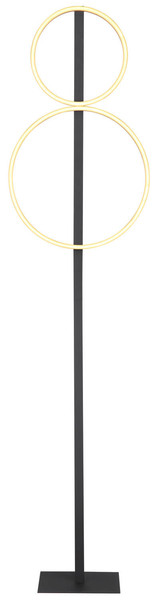 Globo Stehleuchte Metall Schwarz Matt, 1Xled LED Stehleuchte 24W Warmweiß Schwarz Matt, Metall 160cm 48461-30RS