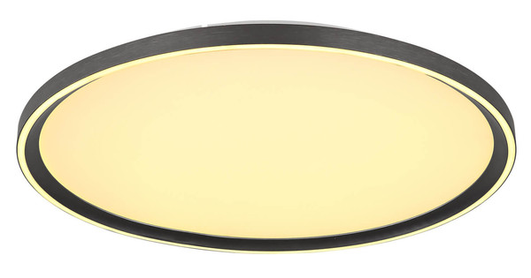 Globo Dublin LED Deckenleuchte 48W CCT Grau, Aluminium Gebürstet Fernbedienung Nachtlicht Memoryfunktion Ø50cm 48802-48