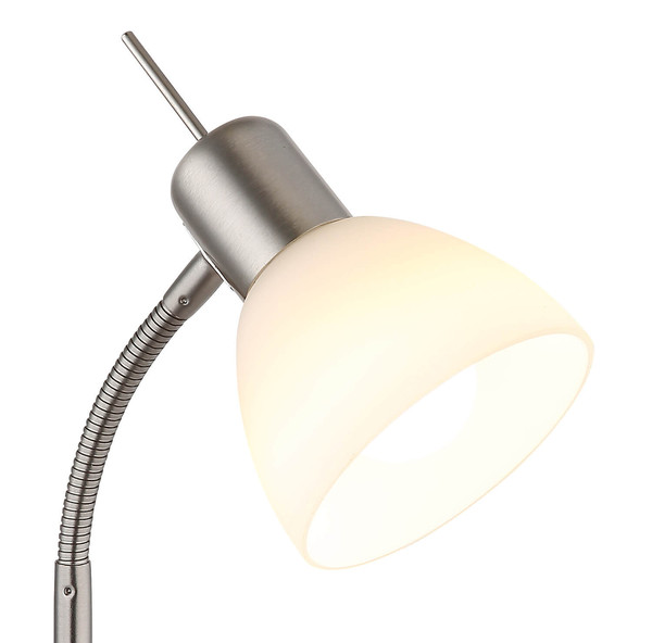 Globo Malte E14 Tischleuchte 5W Warmweiß Nickel Matt, Metall Ø10cm 51490101