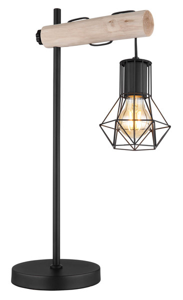 Globo Priska E27 Tischleuchte 40W Schwarz Matt, Metall Ø13,3cm 54017T