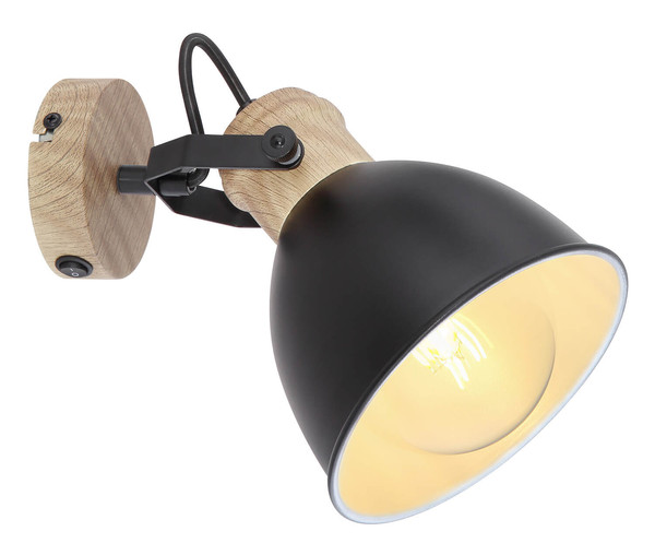 Globo Wiho E27 Strahler 40W Schwarz, Metall Ø15cm 54018-1S