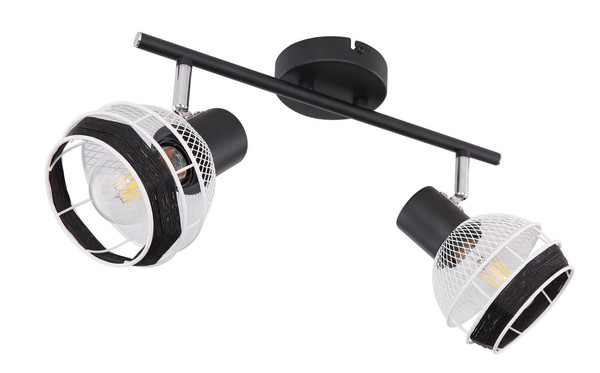 Globo Griddy E27 Strahler 2-fach 40W Schwarz Matt, Metall Ø12,2cm 54022-2