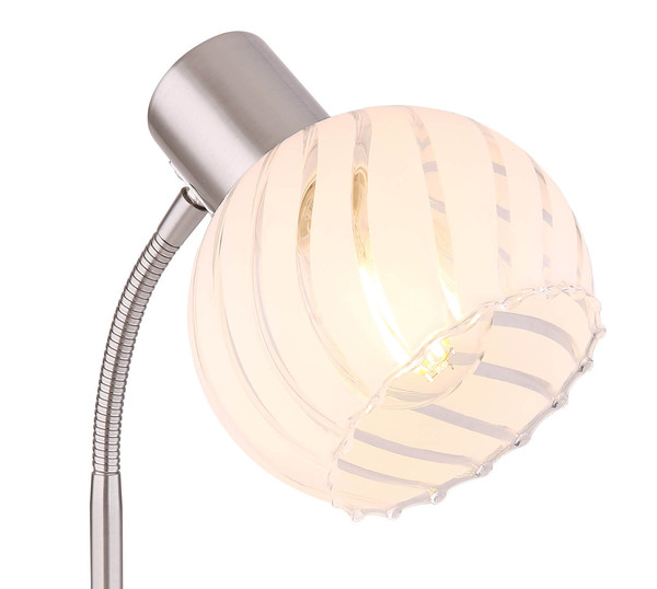 Globo Willy E27 Tischleuchte 40W Nickel Matt, Metall Ø13cm 54025-1T