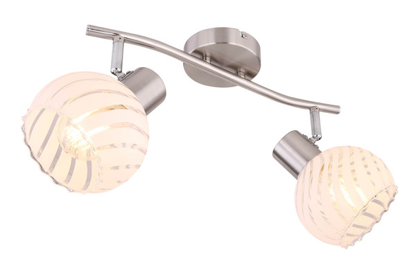 Globo Willy E27 Strahler 2-fach 40W Nickel Matt, Metall Ø13cm 54025-2