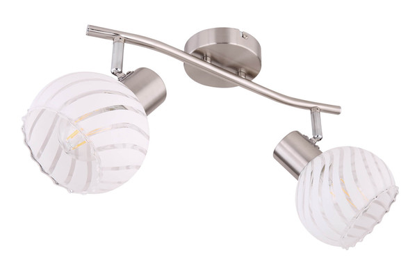 Globo Willy E27 Strahler 2-fach 40W Nickel Matt, Metall Ø13cm 54025-2