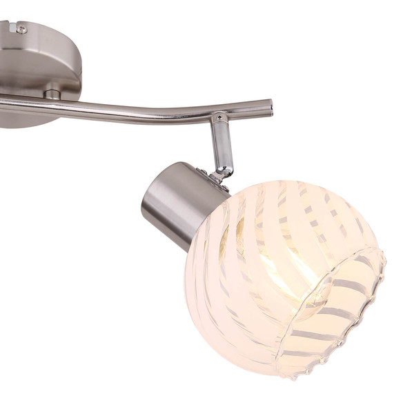 Globo Willy E27 Strahler 2-fach 40W Nickel Matt, Metall Ø13cm 54025-2
