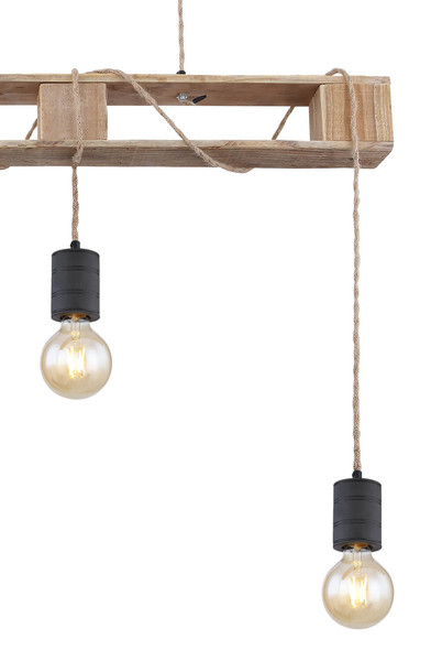Globo Joelle E27 Hängeleuchte 3-fach 60W Schwarz Matt, Metall 120cm 54030-3PH
