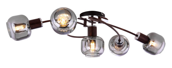 Globo Pallo E14 Deckenleuchte 5-fach 40W Bronzefarben, Metall Ø10cm 54303-5