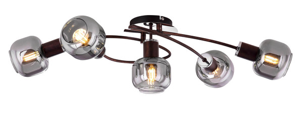 Globo Pallo E14 Deckenleuchte 5-fach 40W Bronzefarben, Metall Ø10cm 54303-5
