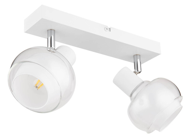 Globo Tokki E14 Strahler 2-fach 40W Weiß Matt, Metall Ø10,5cm 54309-2W