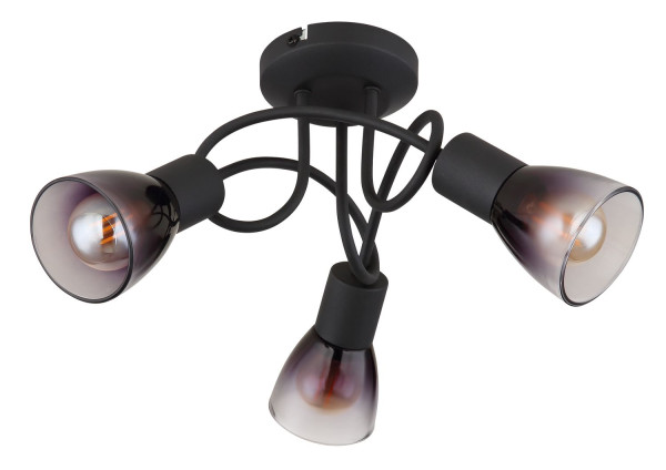 Globo Satella Strahler 3-fach Schwarz Matt, Metall Ø7,2cm 54312-3