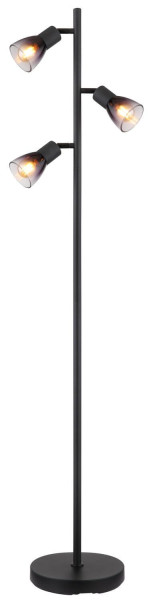 Globo Satella Stehleuchte 3-fach Schwarz Matt, Metall Ø7,2cm 54312-3S