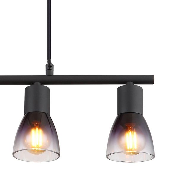 Globo Satella Pendelleuchte 4-fach Schwarz Matt, Metall Ø7,2cm 54312-4