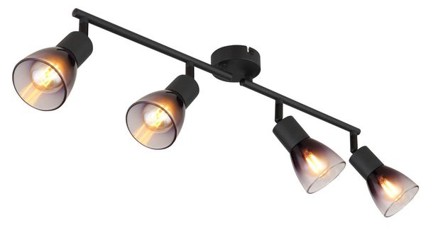 Globo Satella Pendelleuchte 4-fach Schwarz Matt, Metall Ø7,2cm 54312-4