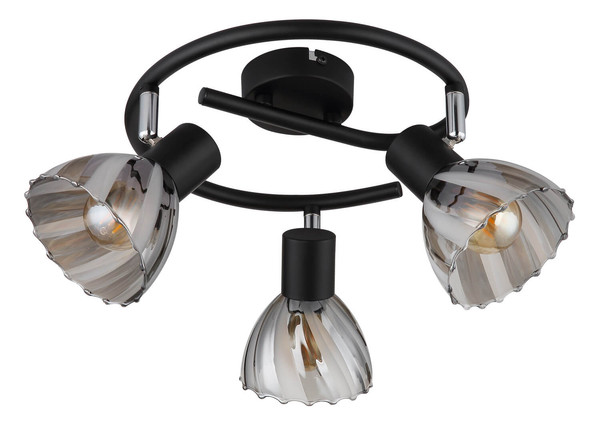 Globo Zachery E14 Strahler 3-fach 40W Schwarz Matt, Metall Ø10cm 54315S-3