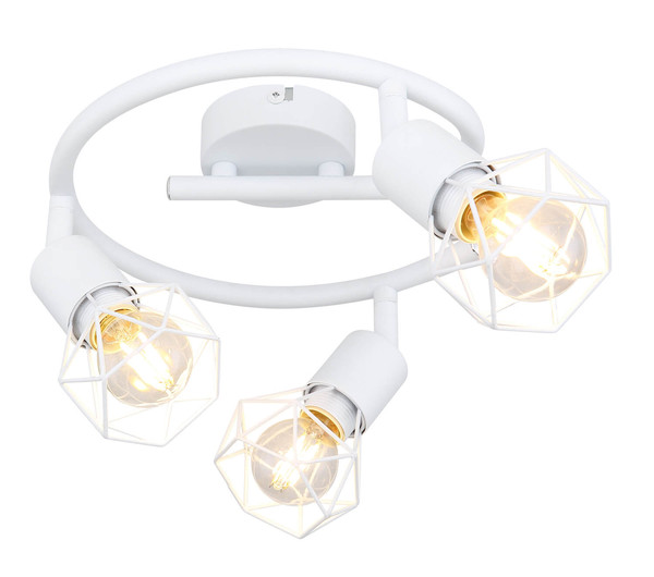 Globo Xara I E14 Strahler 3-fach 40W Weiß, Metall Ø8cm 54802W-3