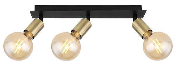 Globo Liliana E27 Strahler 3-fach 40W Schwarz Matt, Metall Ø4,3cm 54998-3B