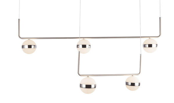 Globo Lovest LED Hängeleuchte 40W Warmweiß Nickel Matt, Metall Ø12cm 56008-5H1