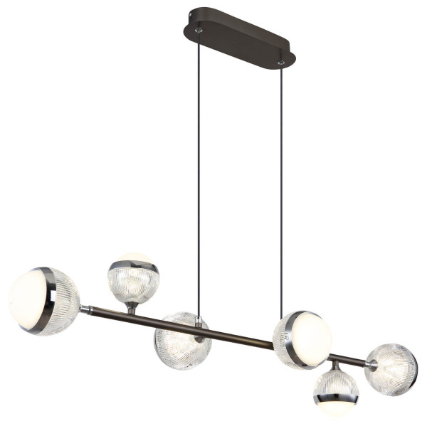Globo Untsy LED Hängeleuchte 42W CCT Titanfarben Gebürstet, Metall Fernbedienung Nachtlicht Memoryfunktion 120cm 56011-6
