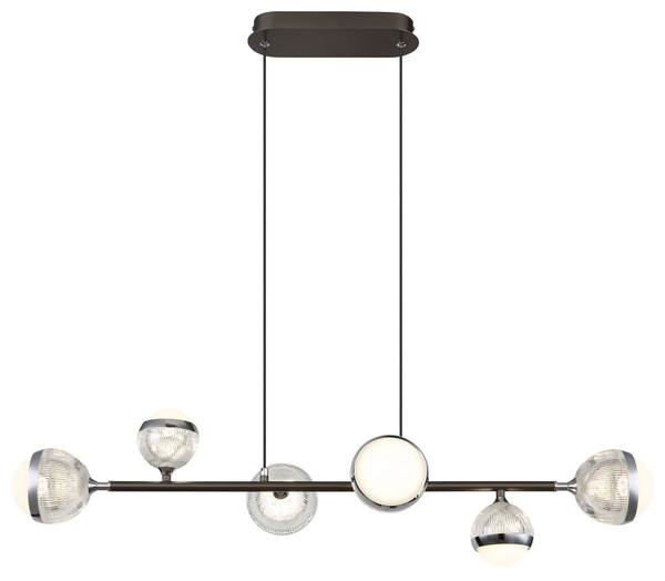 Globo Untsy LED Hängeleuchte 42W CCT Titanfarben Gebürstet, Metall Fernbedienung Nachtlicht Memoryfunktion 120cm 56011-6