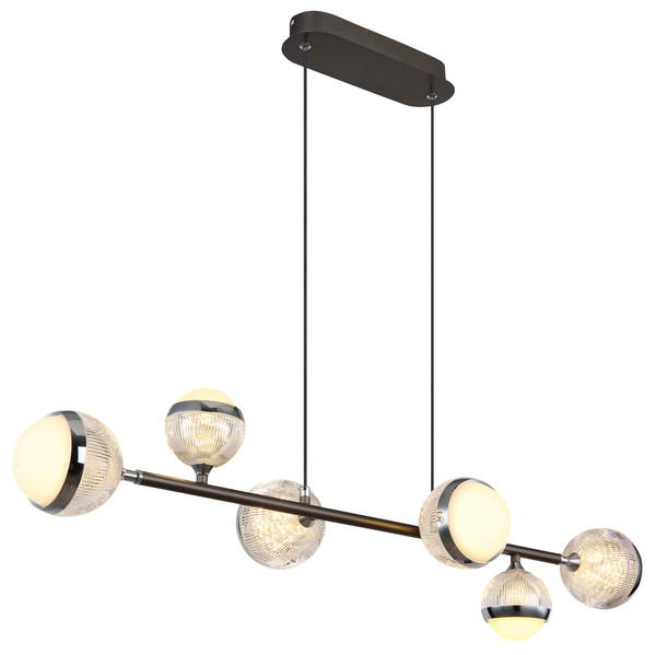 Globo Untsy LED Hängeleuchte 42W CCT Titanfarben Gebürstet, Metall Fernbedienung Nachtlicht Memoryfunktion 120cm 56011-6