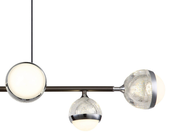 Globo Untsy LED Hängeleuchte 42W CCT Titanfarben Gebürstet, Metall Fernbedienung Nachtlicht Memoryfunktion 120cm 56011-6