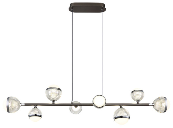 Globo Untsy LED Hängeleuchte 56W CCT Titanfarben Gebürstet, Metall Fernbedienung Nachtlicht Memoryfunktion 120cm 56011-8