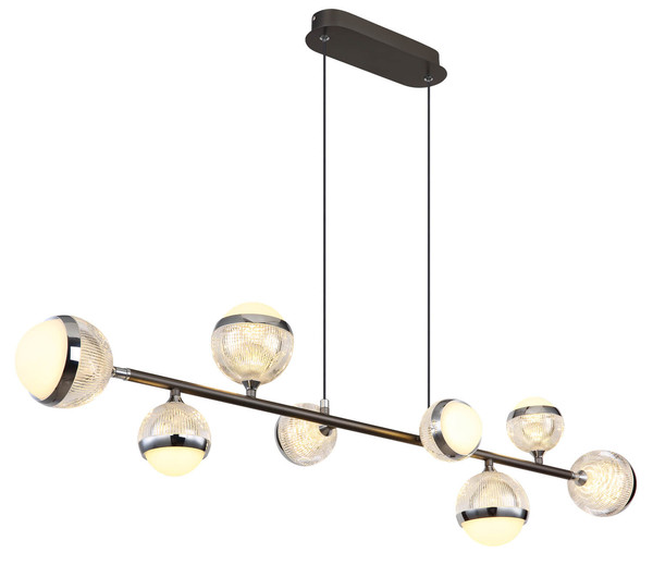 Globo Untsy LED Hängeleuchte 56W CCT Titanfarben Gebürstet, Metall Fernbedienung Nachtlicht Memoryfunktion 120cm 56011-8