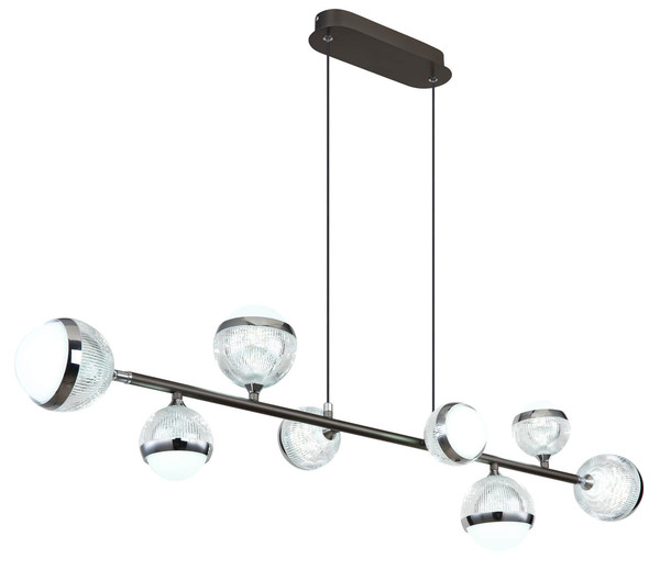 Globo Untsy LED Hängeleuchte 56W CCT Titanfarben Gebürstet, Metall Fernbedienung Nachtlicht Memoryfunktion 120cm 56011-8