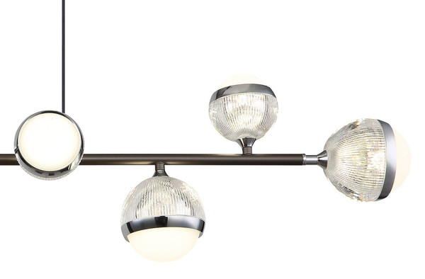 Globo Untsy LED Hängeleuchte 56W CCT Titanfarben Gebürstet, Metall Fernbedienung Nachtlicht Memoryfunktion 120cm 56011-8