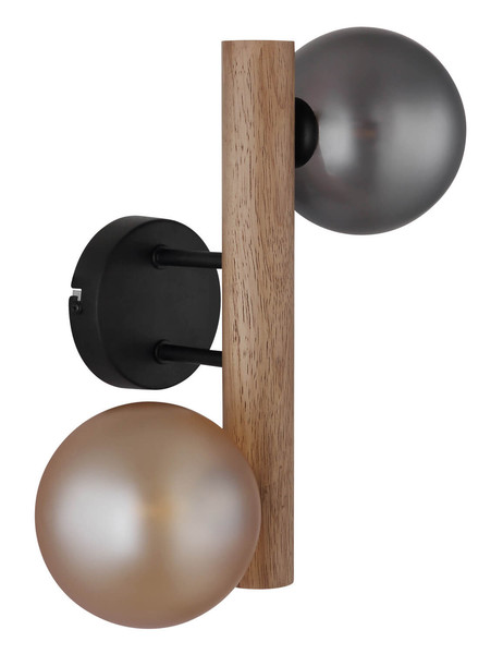 Globo Riha G9 Wandleuchte 2-fach 5W Schwarz Matt, Metall Ø12cm 56133W-2W