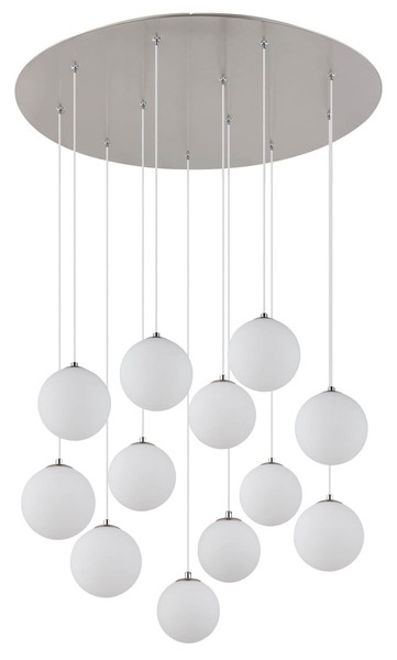 Globo Riha G9 Deckenleuchte 12-fach 3,50W Warmweiß Nickel Matt, Metall Ø12cm 56140-12D1