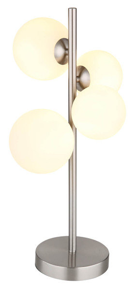 Globo Riha G9 Tischleuchte 4-fach 3,50W Warmweiß Nickel Matt, Metall 51cm 56140-4T
