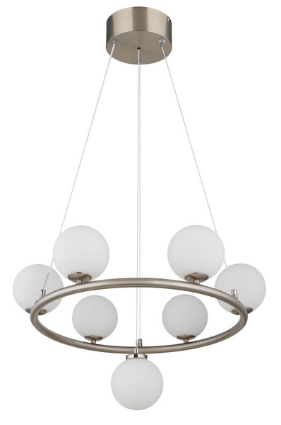 Globo Riha G9 Hängeleuchte 7-fach 3,50W Warmweiß Nickel Matt, Metall Ø12cm 56140-5H