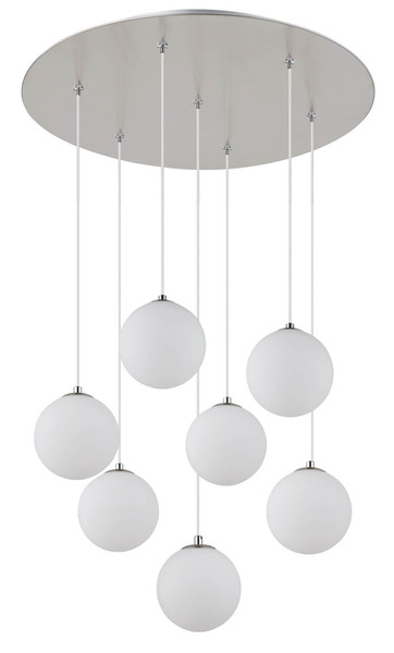 Globo Riha G9 Hängeleuchte 7-fach 3,50W Warmweiß Nickel Matt, Metall Ø12cm 56140-7H