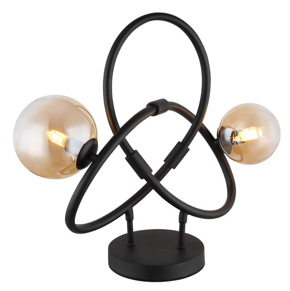 Globo Tuberius G9 Tischleuchte 2-fach 3,50W Warmweiß Schwarz Matt, Metall 38,5cm 56141-2T