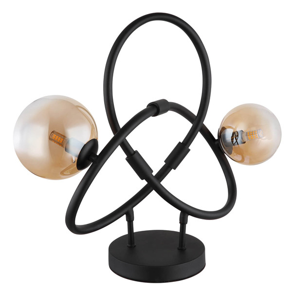 Globo Tuberius G9 Tischleuchte 2-fach 3,50W Warmweiß Schwarz Matt, Metall 38,5cm 56141-2T