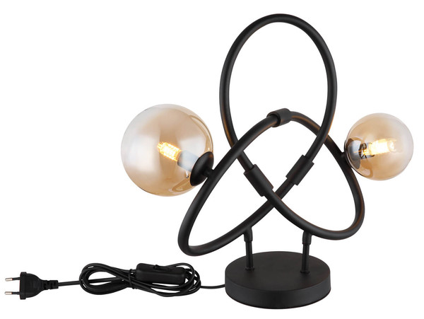 Globo Tuberius G9 Tischleuchte 2-fach 3,50W Warmweiß Schwarz Matt, Metall 38,5cm 56141-2T