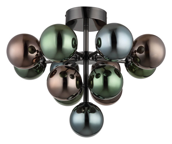 Globo Grappy G9 Deckenleuchte 13-fach 5W Schwarz-Chrom, Metall Ø12cm 56143-13GCD