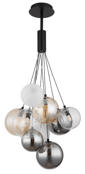 Globo Ballgi G9 Hängeleuchte 9-fach 10W Schwarz Matt, Metall 90cm 56144-9H